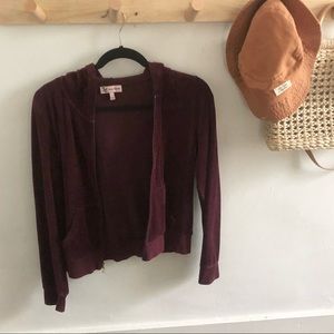 {Juicy Couture} Velour Maroon Track Suit Top